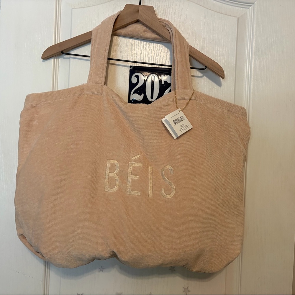 NWT Limited Edition Revovle Béis The Terry Towel Tote in Beige “no pillow” - Picture 4 of 8